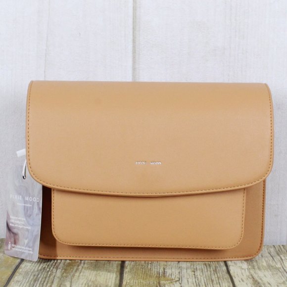 Pixie Mood Handbags - NWT Pixie Mood Brown Vegan Leather Zoe Crossbody Purse Handbag